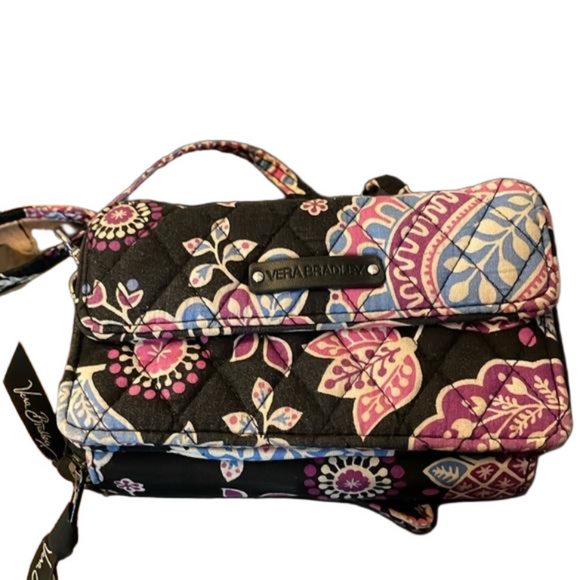 Vera Bradley Handbags - VERA BRADLEY CROSSBODY black purple pink floral